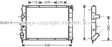 Ava Quality Cooling RT 2231 - Radiator, engine cooling autospares.lv