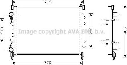 Ava Quality Cooling RT 2233 - Radiator, engine cooling autospares.lv