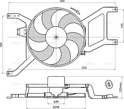 Ava Quality Cooling RT7685 - Fan, radiator autospares.lv