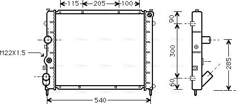 Ava Quality Cooling RTA2174 - Radiator, engine cooling autospares.lv