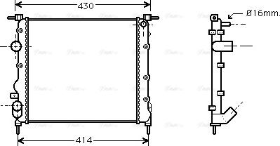 Ava Quality Cooling RTA2261 - Radiator, engine cooling autospares.lv