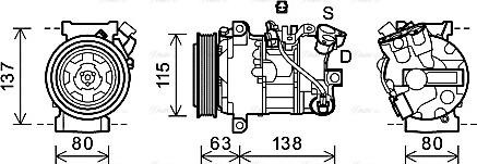 Ava Quality Cooling RTAK491 - Compressor, air conditioning autospares.lv