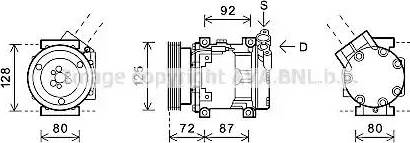 Ava Quality Cooling RTAK468 - Compressor, air conditioning autospares.lv