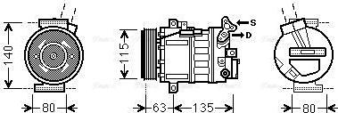 Ava Quality Cooling RTAK485 - Compressor, air conditioning autospares.lv