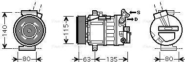 Ava Quality Cooling RTAK486 - Compressor, air conditioning autospares.lv