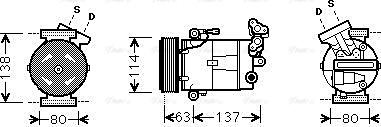 Ava Quality Cooling RTAK437 - Compressor, air conditioning autospares.lv