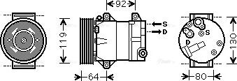 Ava Quality Cooling RTAK429 - Compressor, air conditioning autospares.lv