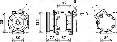 Ava Quality Cooling RTAK479 - Compressor, air conditioning autospares.lv