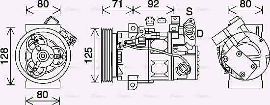 Ava Quality Cooling RTK636 - Compressor, air conditioning autospares.lv