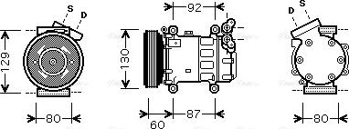 Ava Quality Cooling RTAK080 - Compressor, air conditioning autospares.lv