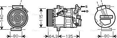 Ava Quality Cooling RTAK394 - Compressor, air conditioning autospares.lv