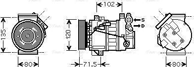 Ava Quality Cooling RTAK393 - Compressor, air conditioning autospares.lv