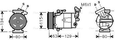 Ava Quality Cooling RTAK384 - Compressor, air conditioning autospares.lv