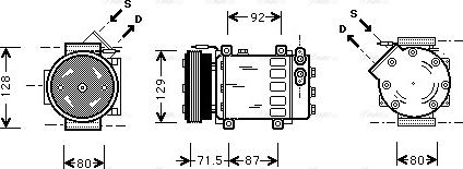 Ava Quality Cooling RTAK281 - Compressor, air conditioning autospares.lv