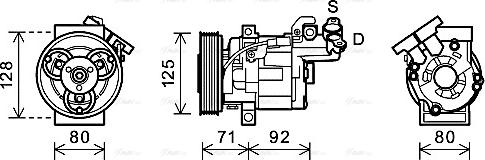 Ava Quality Cooling RTK495 - Compressor, air conditioning autospares.lv