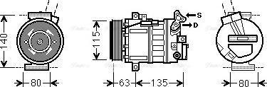 Ava Quality Cooling RTK485 - Compressor, air conditioning autospares.lv