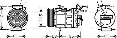 Ava Quality Cooling RTK486 - Compressor, air conditioning autospares.lv