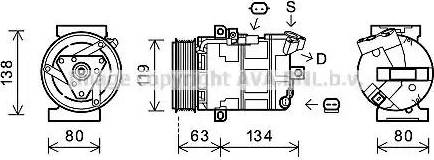 Ava Quality Cooling RTK481 - Compressor, air conditioning autospares.lv