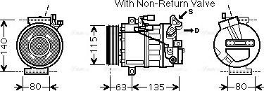 Ava Quality Cooling RTK487 - Compressor, air conditioning autospares.lv