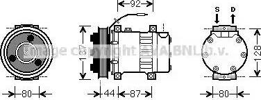 Ava Quality Cooling RT K432 - Compressor, air conditioning autospares.lv