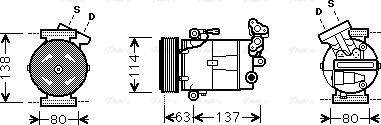 Ava Quality Cooling RT K437 - Compressor, air conditioning autospares.lv