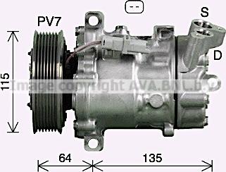 Ava Quality Cooling RTK669 - Compressor, air conditioning autospares.lv