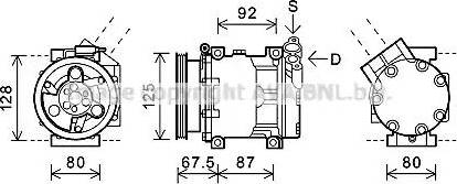 Ava Quality Cooling RTK619 - Compressor, air conditioning autospares.lv