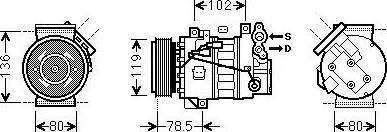 Ava Quality Cooling RTK620 - Compressor, air conditioning autospares.lv