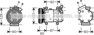 Ava Quality Cooling RT K080 - Compressor, air conditioning autospares.lv