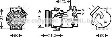 Ava Quality Cooling RT K393 - Compressor, air conditioning autospares.lv