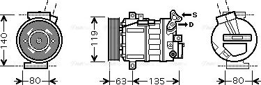 Ava Quality Cooling RT K389 - Compressor, air conditioning autospares.lv