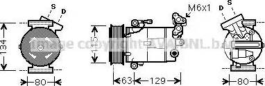 Ava Quality Cooling RT K384 - Compressor, air conditioning autospares.lv