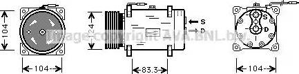 Ava Quality Cooling RT K244 - Compressor, air conditioning autospares.lv