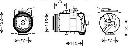 Ava Quality Cooling SAK018 - Compressor, air conditioning autospares.lv