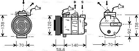 Ava Quality Cooling SBAK065 - Compressor, air conditioning autospares.lv