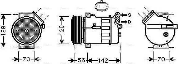 Ava Quality Cooling SBAK067 - Compressor, air conditioning autospares.lv