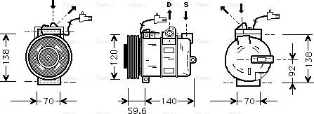 Ava Quality Cooling SB K054 - Compressor, air conditioning autospares.lv