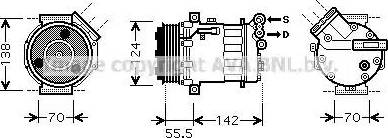 Ava Quality Cooling SB K069 - Compressor, air conditioning autospares.lv