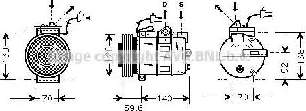 Ava Quality Cooling SB K065 - Compressor, air conditioning autospares.lv