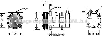 Ava Quality Cooling SCK017 - Compressor, air conditioning autospares.lv