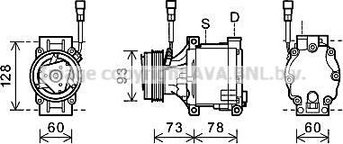 Ava Quality Cooling SUAK080 - Compressor, air conditioning autospares.lv