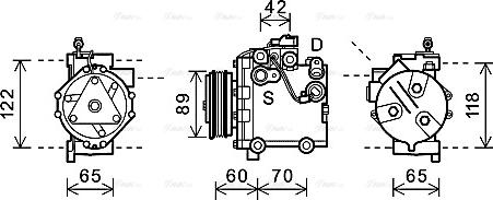 Ava Quality Cooling SZAK125 - Compressor, air conditioning autospares.lv