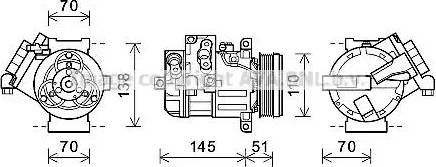 Ava Quality Cooling SZK140 - Compressor, air conditioning autospares.lv