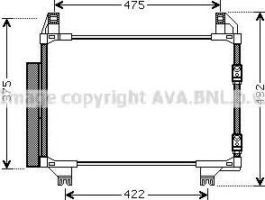 Ava Quality Cooling TO5404D - Condenser, air conditioning autospares.lv