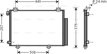 Ava Quality Cooling TO5267D - Condenser, air conditioning autospares.lv