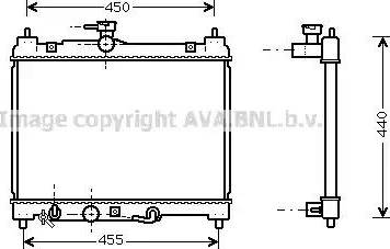 Ava Quality Cooling TO 2459 - Radiator, engine cooling autospares.lv