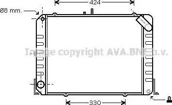 Ava Quality Cooling TO 2424 - Radiator, engine cooling autospares.lv