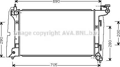 Ava Quality Cooling TO 2290 - Radiator, engine cooling autospares.lv