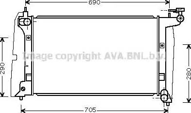 Ava Quality Cooling TO 2289 - Radiator, engine cooling autospares.lv