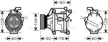 Ava Quality Cooling TOAK446 - Compressor, air conditioning autospares.lv